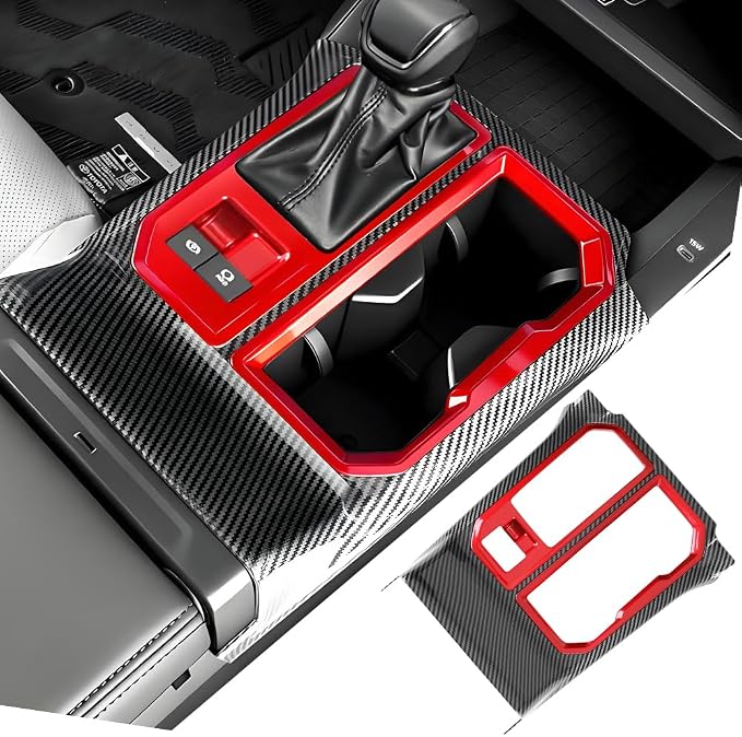 Car Center Console Gear Shift Panel Trim Cover for Toyota RAV4 2026 [for LE/SE/XSE/XLE Premium/Woodland/GR Sport] Auto Interior Decorations Accessories Central Control Carbon Fiber Style Kit