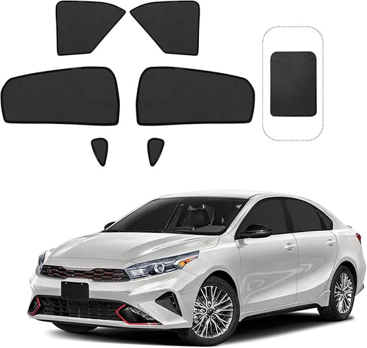 Front Side Half Window Shade Foldable Custom Fit for Kia Forte 2019-2023 Car Window Shades for Side Window Sun Shade UV Protection Heat Insulation for Camping Sleeping 6PCS