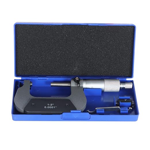 marddpair Micrometer 1-2 Inch 0.0001 Inch Precision Outside Micrometer Carbide Tipped