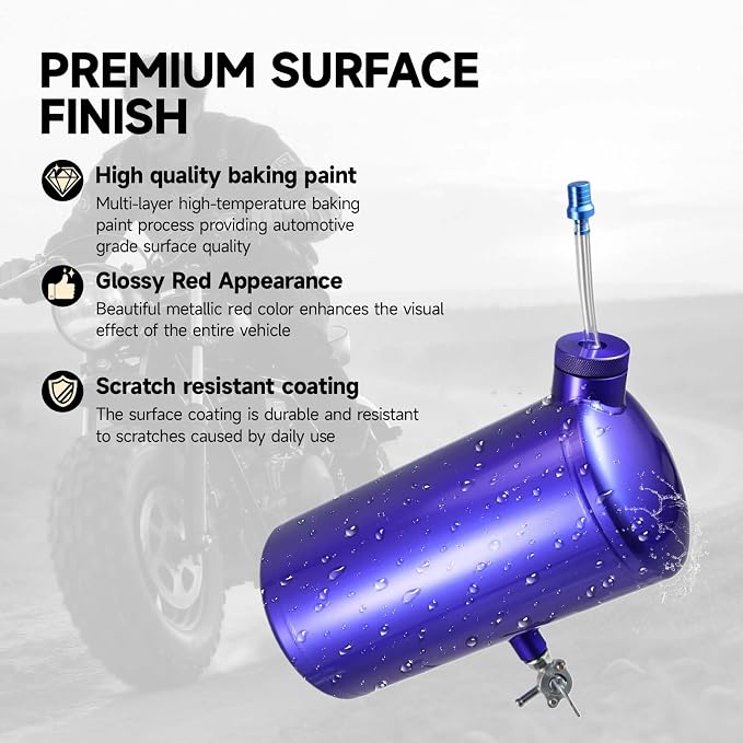 Upgraded beveled design 10x4.5" Aluminum alloy welding Gas Fuel Tank Cylinder(Premium Glossy Paint Finish Blue) For Predator 212cc 196cc/6.5HP Go Kart & Mini Bike,For Coleman CT200U BT200X CT200u-ex