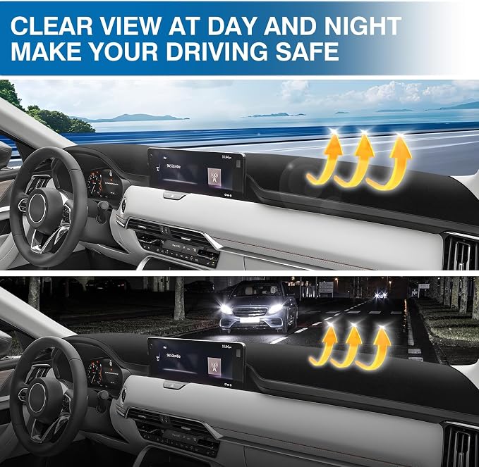 KUST Black Dash Cover for Mazda CX-90/CX90 2024 2025 2026 (with HUD) Polyester Dashboard Cover Non-Slip Interior Accessories for Mazda CX-90/CX90 Custom Fit Dash Mat Sunshade Windshield No Glare
