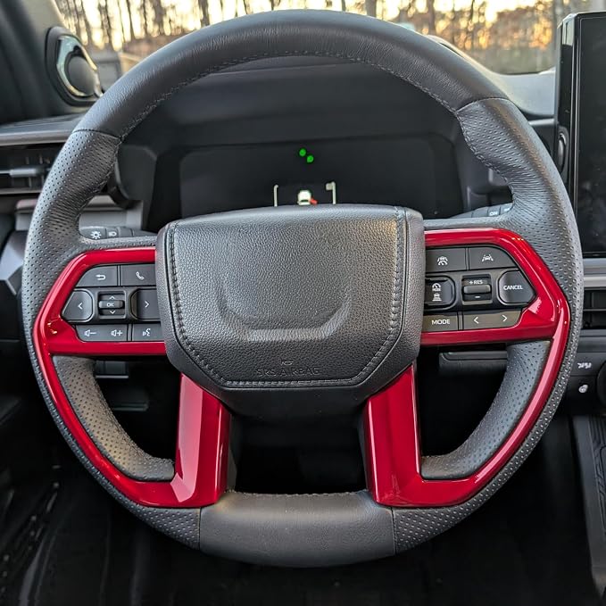 for Toyota Tacoma 2024 2025 2026 for 4Runner 2025 2026 Interior Accessories Gear Shift Knob Head Cover & Steering Cover ABS Decorative Frame Trim