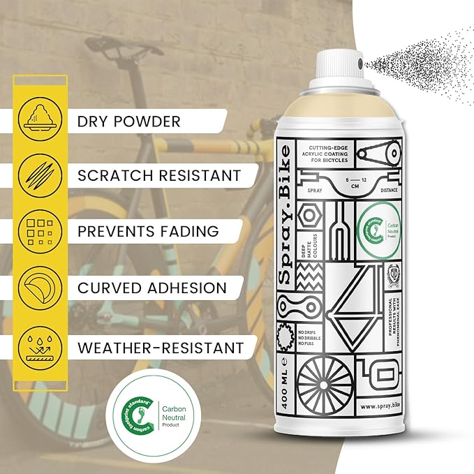 Spray.Bike Spray Paint | Designed Mainly for Bicycles | Multi-Use Acrylic Spray Paint for Metal, Plastic | High Coverage Bike Paint, 400ml, Chalk Farm