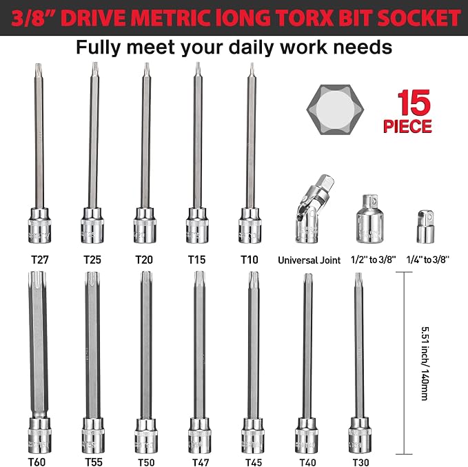 32-Piece Allen Socket Set and 15-Piece Torx Bit Socket Set