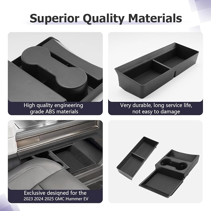 LUWU Center Console Tray Set 2023 2024 2025 2026 Hummer EV SUV Accessories Lower Storage Tray Dashboard Center Console Organizer 2PCS