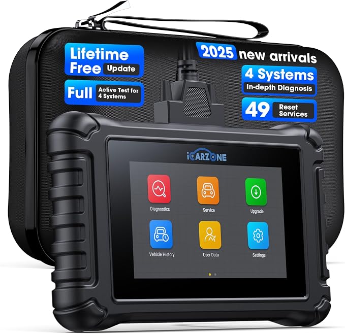 4 Systems OBD2 Scanner UR600 ABS SRS Engine Transmission Car Code Reader with 50 Services Bidirectional Test of 4 Systems Battery Test ECU Coding Diagnostic Scan Tools Lifetime Free Upgrade