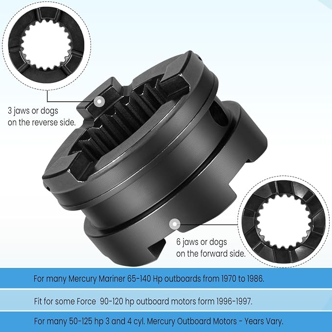 Bonbo Boat Motor Clutch Dog 3 Jaw Reverse Replace for Mercury Clutch Dog Shifter 52-822539t Replace for GLM #11061, Replace for Sierra #18-2236