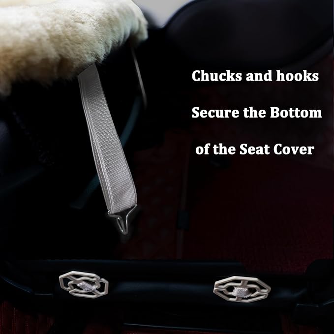 OGLAND 2 Pack Fuzzy Sheepskin Car Seat Covers| Fluffy Front Seat Cushions | Plush Soft Fur Protectors for Car Bucket Seats Accessories| Year-Round Comfort for Long Road Trips | Black