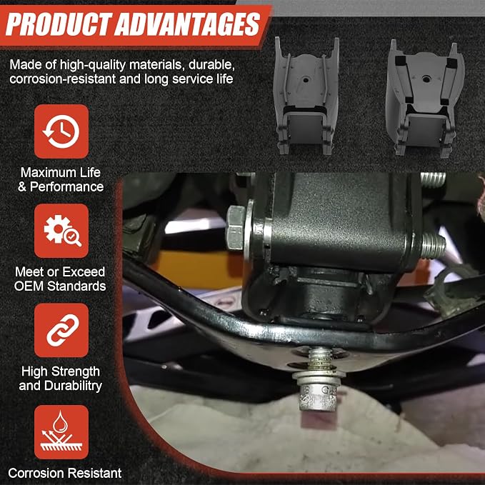 Isolator Engine Motor Mount Set Fit for Harley Dyna Super Glide Daytona Convertible Fat Bob FXDL Low Rider Street Bob FXD Wide Street FXDWG 1991-2017 Replaces 47583-90/B 47564-99 (Front & Rear)