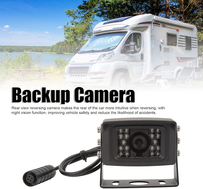 1080p Backup Camera Reverse Night Vision Camera with 18 Infrared LED Lights for Improved Safety in Trucks, RVs, & Cars (NTSC)