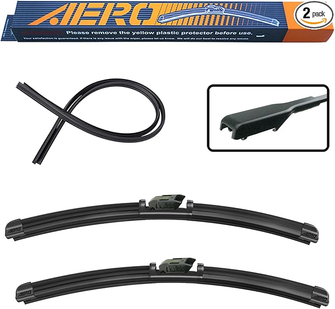 AERO Avenger 22"+21" Premium All-Season Windshield Wiper Blades with Extra Rubber Refills OEM Replacement for Mini Cooper Countryman Paceman 2021-2017 (Set of 2)