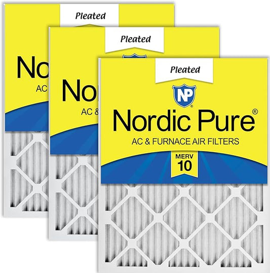 Nordic Pure 14x20x1 (Actual Size: 13 1/2 x 19 1/2 x 3/4) Pleated MERV 10 Air Filters 3 Pack