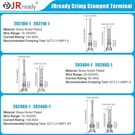 JRready ST6523 Pin Connector Kit Wire Seals Electrical Automotive Contact Male and Female Crimp Superseal 1.5 Terminal Waterproof Connector Pins Car Marine Truck 14-16AWG/16-18AWG/20-22AWG 621Pcs