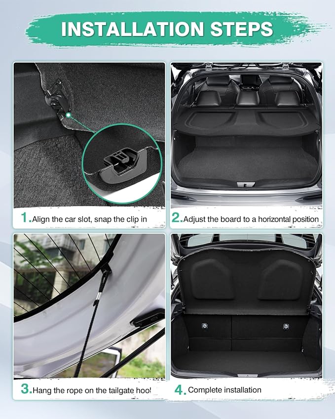 Powerty Cargo Cover for Toyota C-HR 2018-2022 Accessories Trunk Security Shield Shade CHR Trunk Cover Black (Can Withstand The Load)
