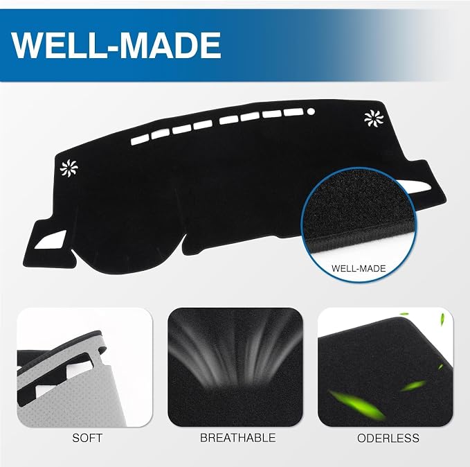 KUST Black Dash Cover for Toyota Corolla Cross 2022 2023 2024 2025 2026 (NOT fit Toyota Corolla) Polyester Dashboard Cover Non-Slip Interior Accessories for Corolla Cross No Glare