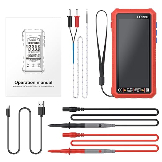 Proster USB C Rechargeable Smart Multimeter with 5.0 Inch Color Screen - 6000 Count Smart Multi Testers, True RMS Autoranging Multimeter, NCV Capacitance, CAT III 600V Safety