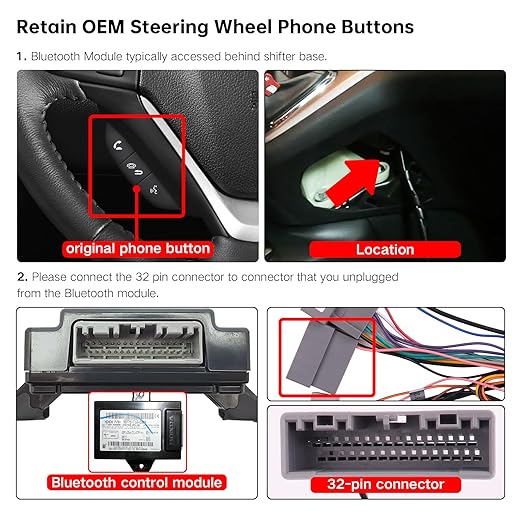 16PIN Car Radio Wiring Harness for Honda CR-V 2013-2014 2.4L, Aftermarket Stereo Wire Harness with Radio Antenna Adapter Support Original Steering Wheel Control, Backup Camera, USB
