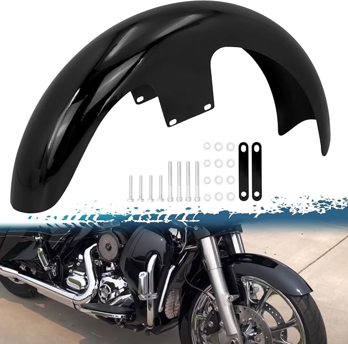 21 inch Front Fender Vivid Black Motorcycle Wrap Mudguard for Bagger Models Fit for Harley Touring Road King Electra Glide Street Glide 120/R21