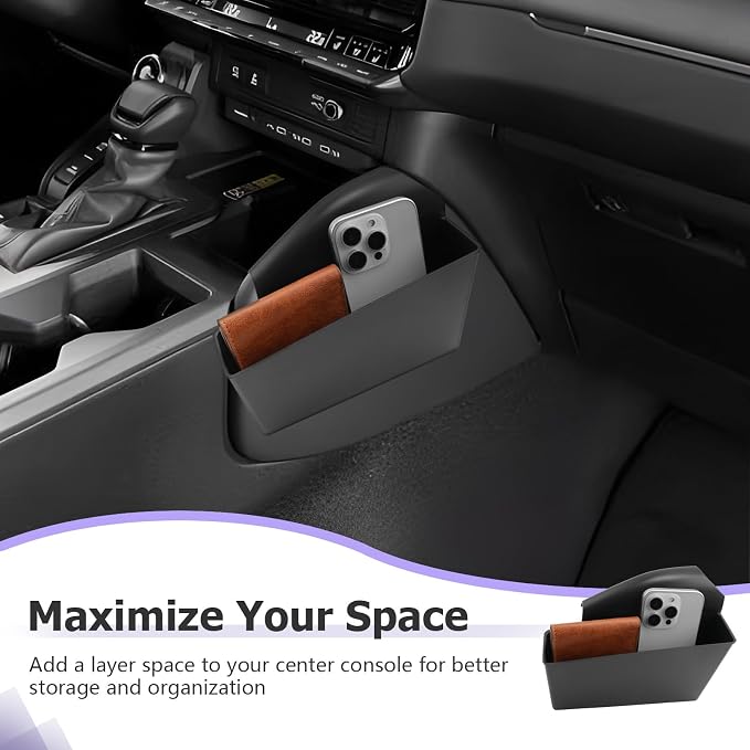 LUWU Center Console Organizer for 2024 2025 2026 Toyota Land Cruiser Accessories Armrest Storage Box Tray Passenger Side Organizer Insert Tray ABS Material Land Cruiser 250 Accessories 2025 2026