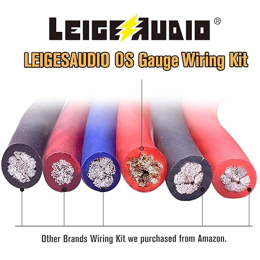 0 Gauge Amp Wiring Kit Complete 0 AWG Amplifier Installation Wiring Kit - Car Subwoofer Wiring Kit Helps You Make Connections and Brings Power to Your Radio, Subwoofer and Speakers