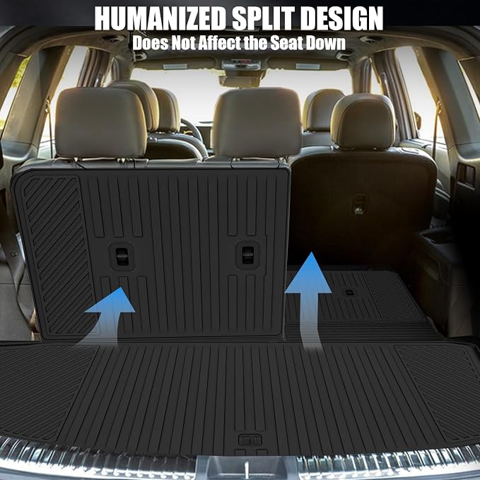 All Weather Floor Mats Trunk Mat with Backrest Mat Fit for 2026 Hyundai Palisade 7/8 Seat Hybrid, TPE Odorless Anti-Slip Floor Liners Cargo Mat Protector for 2026 Palisade Accessories