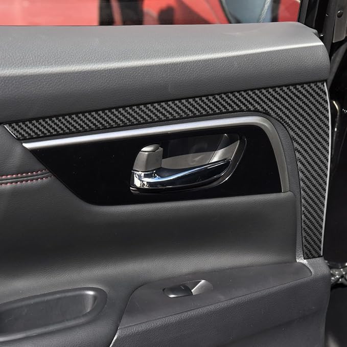 Soft Real Carbon Fiber Compatible with Nissan Altima 2013 2014 2015 2016 2017 2018 Interior Accessories Car Rear Inner Door Guards Vehicle Anti-Scratch Protective Pad