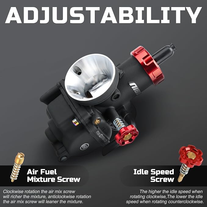 NIBBI Carburetor PE30 30mm Carburetor fit 250cc 300cc Motorcycle Engine with Carb Jets - For Dirt Pit Bike Mini Bike Motocross GY6