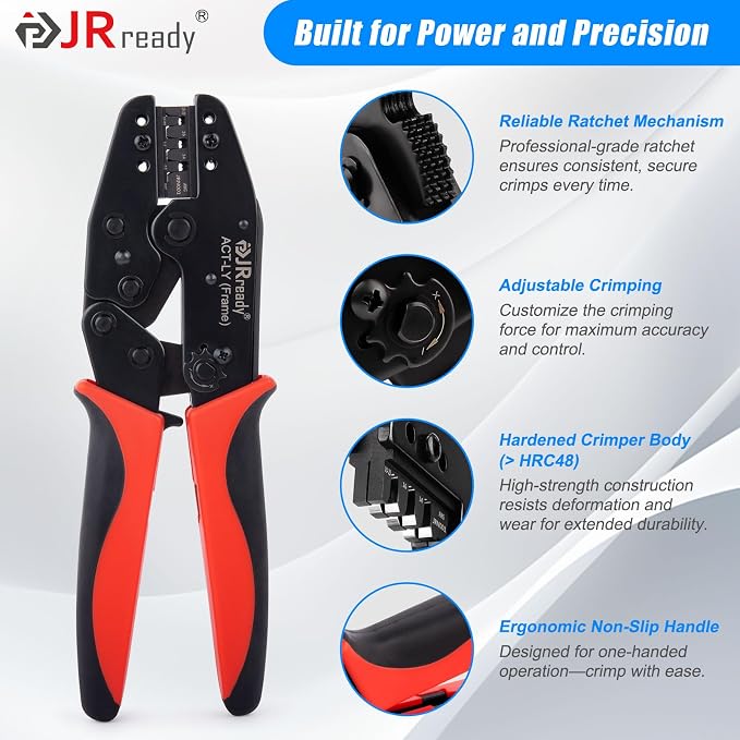 JRready ST6555 MLX Wire Crimper Terminal Removal Tool 14-20AWG Pins and Sockets Upgraded Pin Extractor Tool Power Connectors 2.13mm Dia. Compatible with Molex .084” 6.35mm Pitch