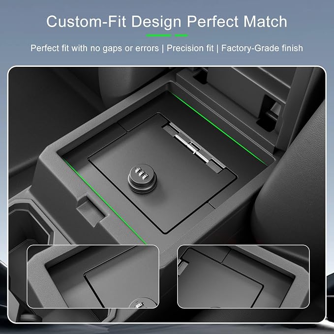 xipoqix Center Console Safe Vault Compatible with 2025 2026 Toyota 4Runner Armrest Safe Lock Box Not for Hybrid Replacement for 2025 2026 Toyota 4Runner Accessories