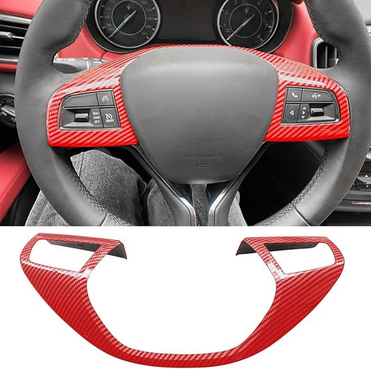 YOCTM ABS Black Carbon Fiber Look Cover Trim Decorative Strip for Maserati Levante 2016 2017 2018 2019 2020 Ghibli 2014 2015 2016 2017 2018 2019 2020 (Red Carbon Fiber Look)