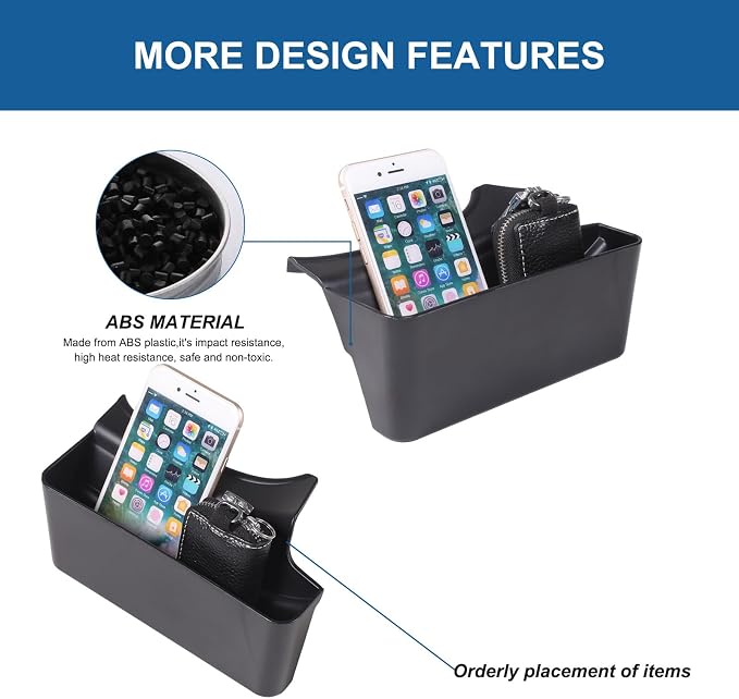 Car Center Console Side Hanging Storage Box Compatible with Chevy Corvette C6 2008-2013, Gear Shift Console Side Tray Organizer Interior Storage Accessories
