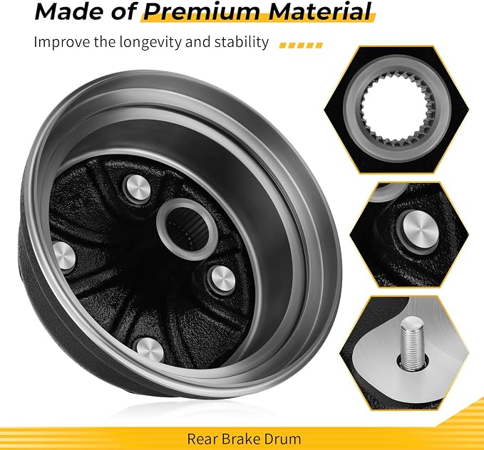 M MATI Rear Brake Drum for Yamaha Big B-ear 350 1996-1999 Kodiak 400 1993-1999 Grizzly 600 1998 4GB-2531E-00-00