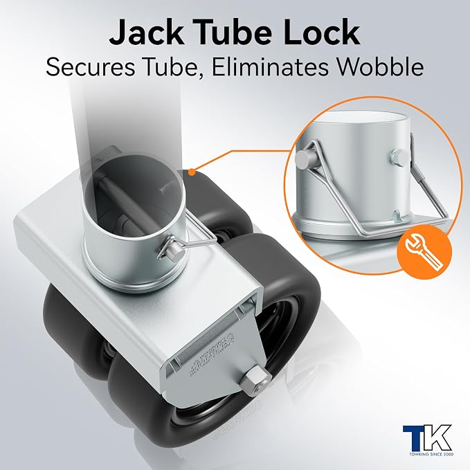 2,500lbs Dual 6" Trailer Jack Swivel Caster with Upgraded Spoked Wheels and Reinforced Bracket, Silver