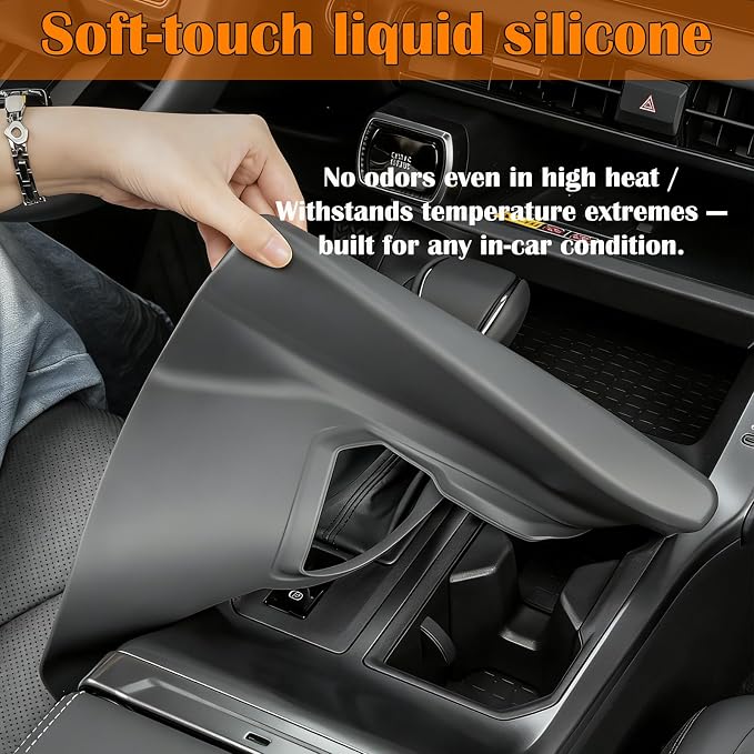 Console Silicone Storage Box Insert Compatible with Toyota 2026 RAV 4 XSE GR Sport Hybrid Limited XLE Woodland 2026 RAV 4 Interior Organizer Accessories