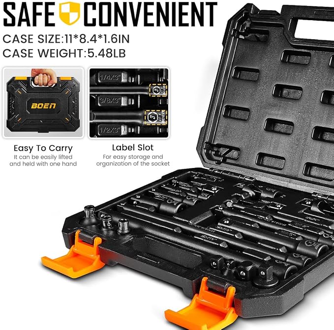 BOEN 21-Pc Tool Accessory Set and 8-Pc Adapter/Reducer Kit Bundle