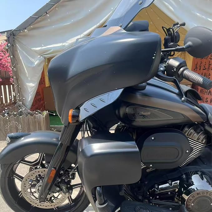 Side Wings Air Deflectors Front Fairing Side Wing Windshield Deflector for Indian Chieftain Dark Horse/Chieftain Limited/Roadmaster Dark Horse/Roadmaster Limited 2019-2024 (Black)