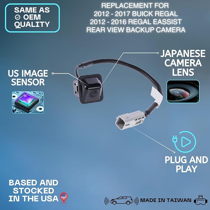 Backup Camera Replaces for 2012 2013 2014 2015 2016 2017 Buick Regal | 2012 2013 2014 2015 2016 Regal eASSIST OE Part # 23323601 22801897