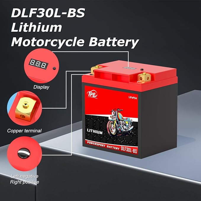 TPE YTX30L-BS Lithium Powersports Battery 12V 14AH 720A Lithium Motorcycle LiFePO4 Battery DLF30L-BS
