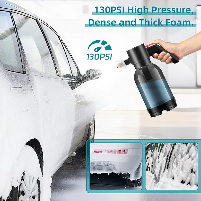Uten Cordless Electric Foam Sprayer - 2L Foam Pump Sprayer, Car Washing Applicator, Tangle-Free for Cars, Daily Cleaning, Pets