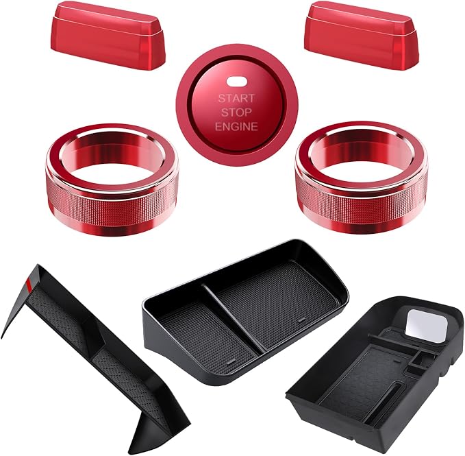 DIAMOOKY 9PCS Center Console Organizer & Knob Cover Compatible with Toyota RAV4