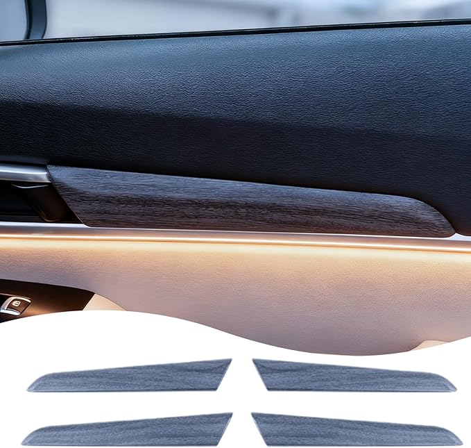 Door Panel Cover, for Kia Telluride 2020 2021 2022 2023 2024 2025 2026, Interior Door Handle Trim Overlay - Gray Wood Grain Pattern Protective Accessories