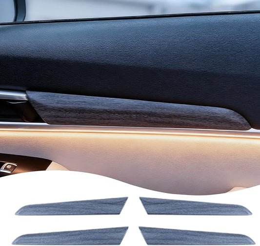 Door Panel Cover, for Kia Telluride 2020 2021 2022 2023 2024 2025 2026, Interior Door Handle Trim Overlay - Gray Wood Grain Pattern Protective Accessories