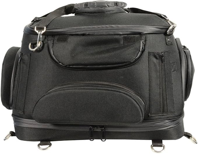 Milwaukee Leather MP8103 Large Black Heavy Duty Textile Motorcycle Pet Carrier Sissy Bar Bag - Large