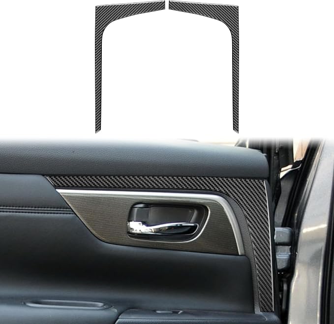 Soft Real Carbon Fiber Compatible with Nissan Altima 2013 2014 2015 2016 2017 2018 Interior Accessories Car Rear Inner Door Guards Vehicle Anti-Scratch Protective Pad