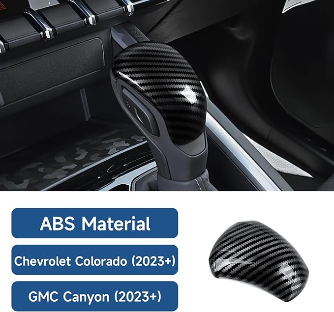Car Carbon Fiber ABS Gear Shift Knob Panel Sticker Cover Interior Trim Decal for Chevy Colorado/GMC Canyon 2023 2024 2025 Accessories