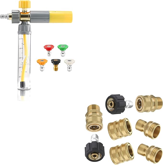 M MINGLE Mini Foam Cannon and Ultimate Pressure Washer Adapter Set