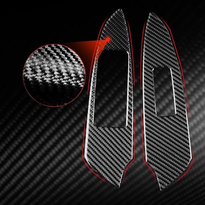 Soft Carbon Fiber Car Interior Window Lift 2/Piece Decorative Sticker for Lexus RC300 350 200T 15-24 Carbon Fiber Interior Accessories