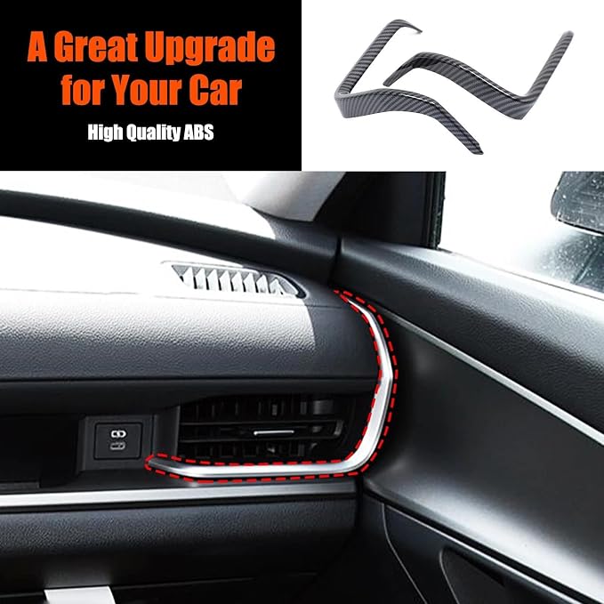 2Pcs Left and Right Outlet Lower Trim Cover Compatible with Toyota Grand Highlander 2024 2025 2026 Fit for 2024-2026 Grand Highlander ABS Accessories(Carbon Fiber)
