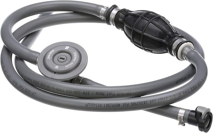Attwood 93806UUSD7 Universal Fuel Line Kit, 6 Feet Long, 3/8-Inch Diameter, Multi-Layer Low-Permeation Primer Bulb