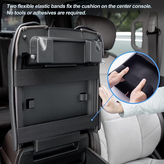 PIMCAR Compatible with Ford 2015-2020 F150, 2017-2022 F250 F350 F450, 2018-2024 Expedition Center Console Organizer & Armrest PU Leather Cover-Bucket Seat Only